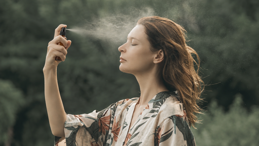 serene facial mist ritual in nature