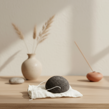 Éponge Konjac Visage au Charbon de Bambou