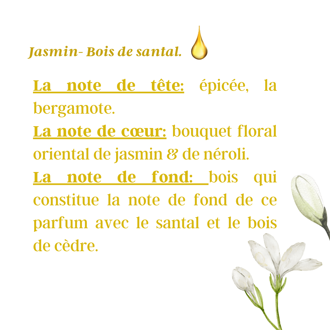 Huile de parfum jasmin-bois de santal 10ml