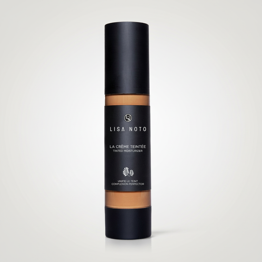 the Botanical-Infused Tinted Moisturizer; Skin looks dewy and fresh and feels hydrated.