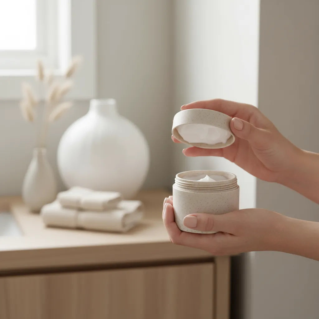 crème multi-usage Moringa Lisa Noto tenue à deux mains